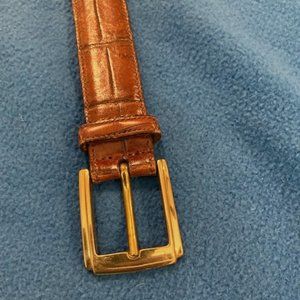 Trafalgar Men's Embossed Brown Leather Handmade Belt - Size 40